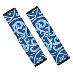 Blue Celtic Symbol Print Car Seat Belt Covers