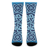 Blue Celtic Symbol Print Crew Socks