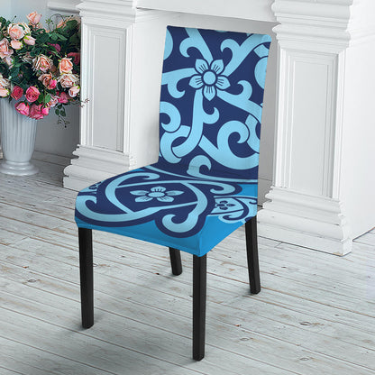 Blue Celtic Symbol Print Dining Chair Slipcover
