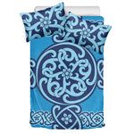 Blue Celtic Symbol Print Duvet Cover Bedding Set