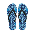 Blue Celtic Symbol Print Flip Flops