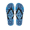 Blue Celtic Symbol Print Flip Flops