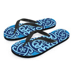 Blue Celtic Symbol Print Flip Flops