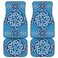 Blue Celtic Symbol Print Front and Back Car Floor Mats