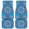 Blue Celtic Symbol Print Front and Back Car Floor Mats