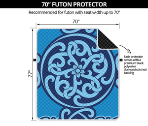 Blue Celtic Symbol Print Futon Protector