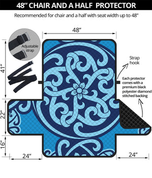 Blue Celtic Symbol Print Half Sofa Protector