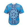 Blue Celtic Symbol Print Men's Baseball Jersey