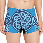 Blue Celtic Symbol Print Men's Boxer Briefs