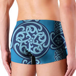 Blue Celtic Symbol Print Men's Boxer Briefs