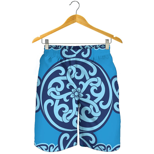 Blue Celtic Symbol Print Men's Shorts