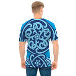 Blue Celtic Symbol Print Men's T-Shirt