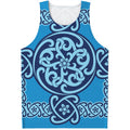 Blue Celtic Symbol Print Men's Tank Top