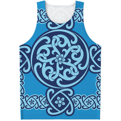 Blue Celtic Symbol Print Men's Tank Top