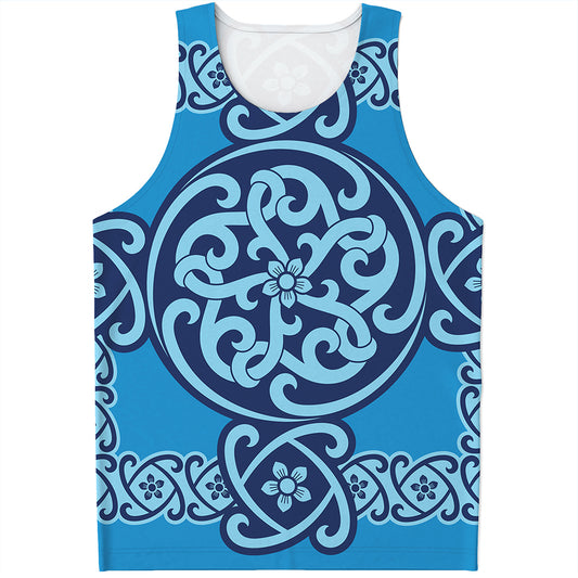 Blue Celtic Symbol Print Men's Tank Top