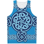 Blue Celtic Symbol Print Men's Tank Top