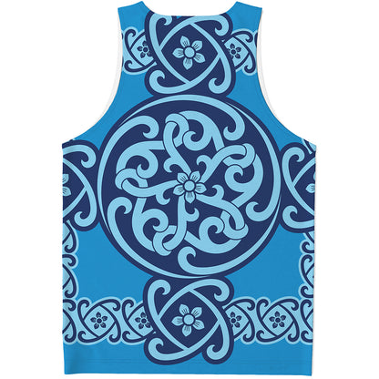 Blue Celtic Symbol Print Men's Tank Top
