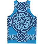 Blue Celtic Symbol Print Men's Tank Top