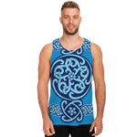 Blue Celtic Symbol Print Men's Tank Top
