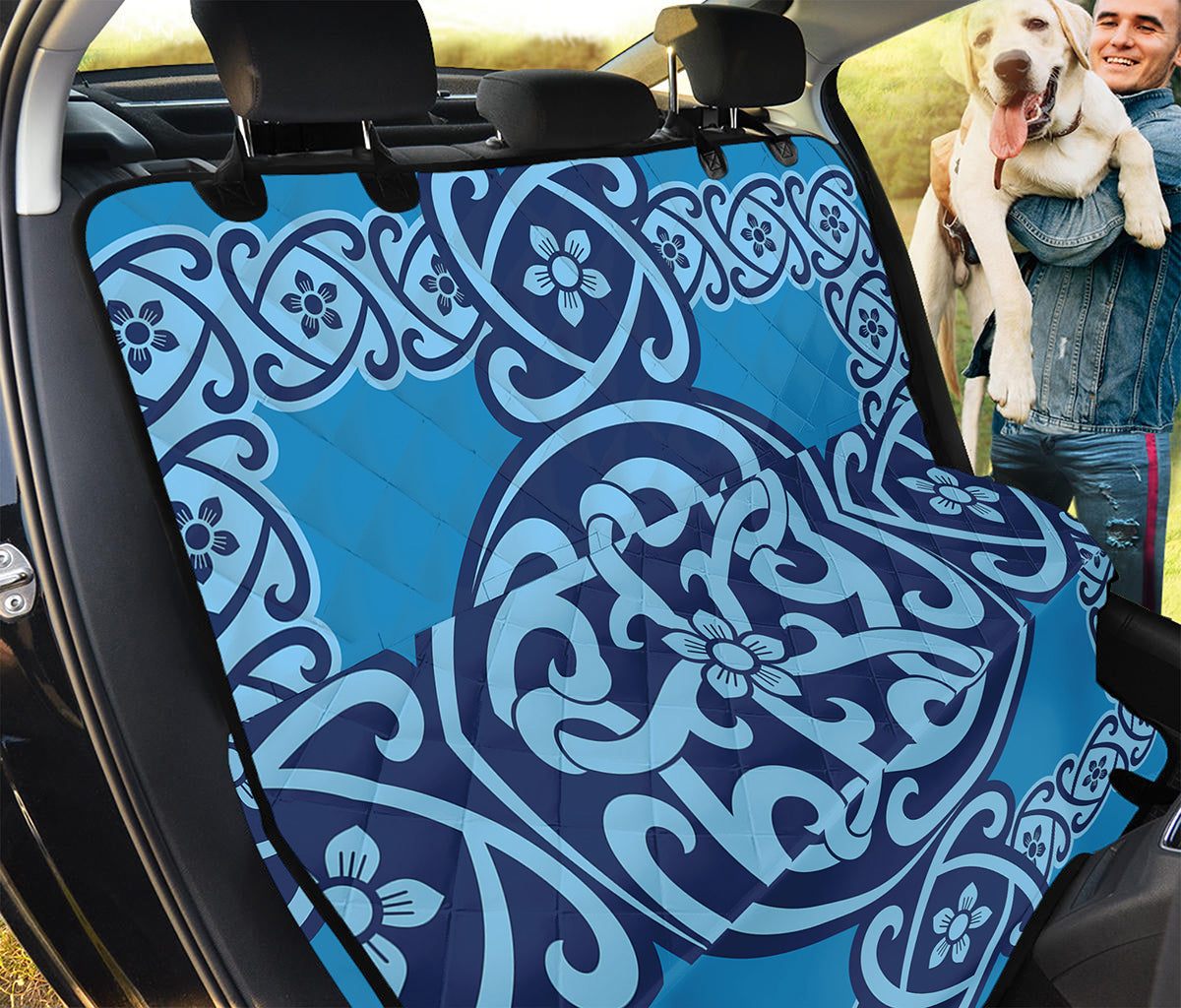 Blue Celtic Symbol Print Pet Car Back Seat Cover