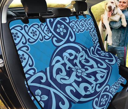 Blue Celtic Symbol Print Pet Car Back Seat Cover