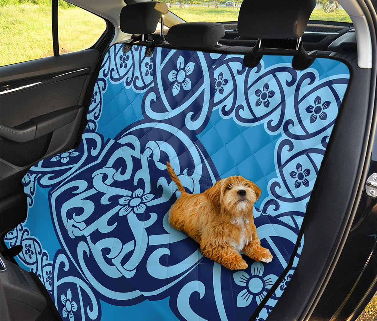 Blue Celtic Symbol Print Pet Car Back Seat Cover