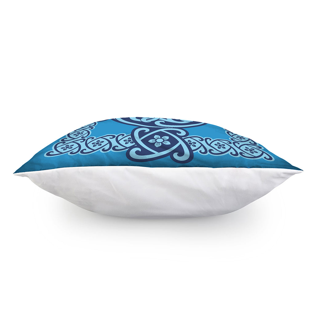Blue Celtic Symbol Print Pillow Cover
