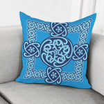 Blue Celtic Symbol Print Pillow Cover