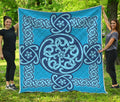 Blue Celtic Symbol Print Quilt