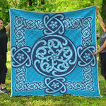 Blue Celtic Symbol Print Quilt