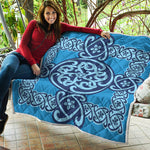 Blue Celtic Symbol Print Quilt