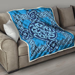 Blue Celtic Symbol Print Quilt