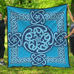 Blue Celtic Symbol Print Quilt