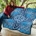 Blue Celtic Symbol Print Quilt