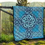 Blue Celtic Symbol Print Quilt