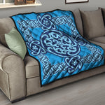 Blue Celtic Symbol Print Quilt
