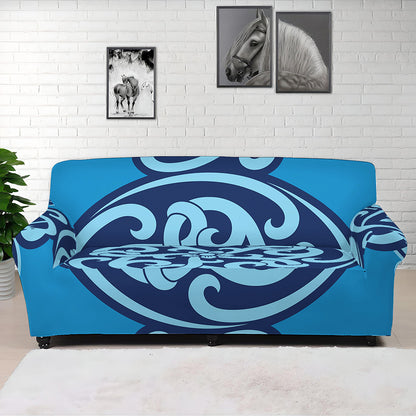 Blue Celtic Symbol Print Sofa Cover