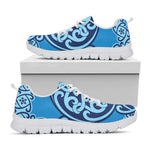 Blue Celtic Symbol Print White Sneakers
