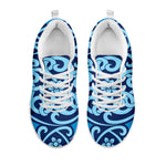 Blue Celtic Symbol Print White Sneakers