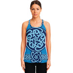 Blue Celtic Symbol Print Women's Racerback Tank Top
