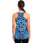 Blue Celtic Symbol Print Women's Racerback Tank Top