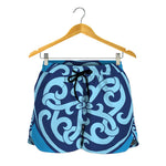 Blue Celtic Symbol Print Women's Shorts