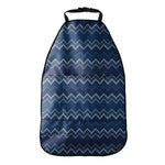 Blue Chevron Knitted Pattern Print Car Seat Organizers