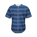 Blue Chevron Knitted Pattern Print Men's Baseball Jersey