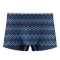 Blue Chevron Knitted Pattern Print Men's Boxer Briefs