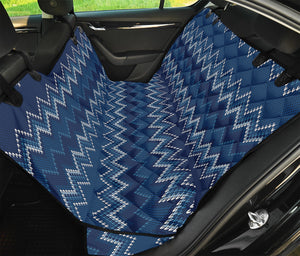 Blue Chevron Knitted Pattern Print Pet Car Back Seat Cover