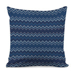 Blue Chevron Knitted Pattern Print Pillow Cover