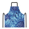 Blue Chrysanthemum Flower Print Apron