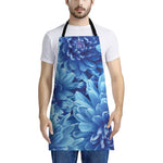 Blue Chrysanthemum Flower Print Apron