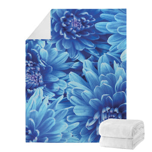 Blue Chrysanthemum Flower Print Blanket